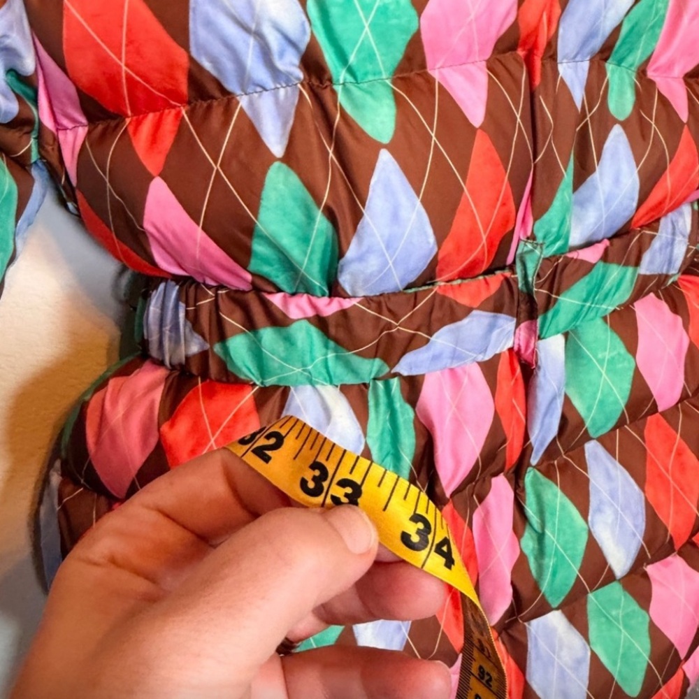 Rachel Antonoff Multicolor Argyle Puffer Jacket - Picture 6 of 7